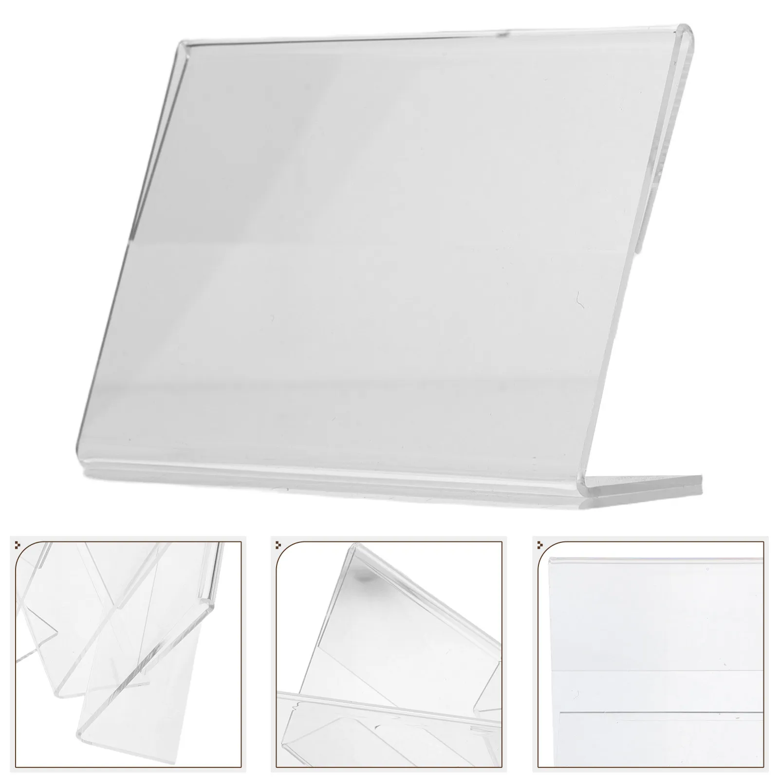 5Pcs Wear-Resistant Professional Price Display Stand Transparent Table Sign Holder for Fruit Shop Store Supermarket Food Sign