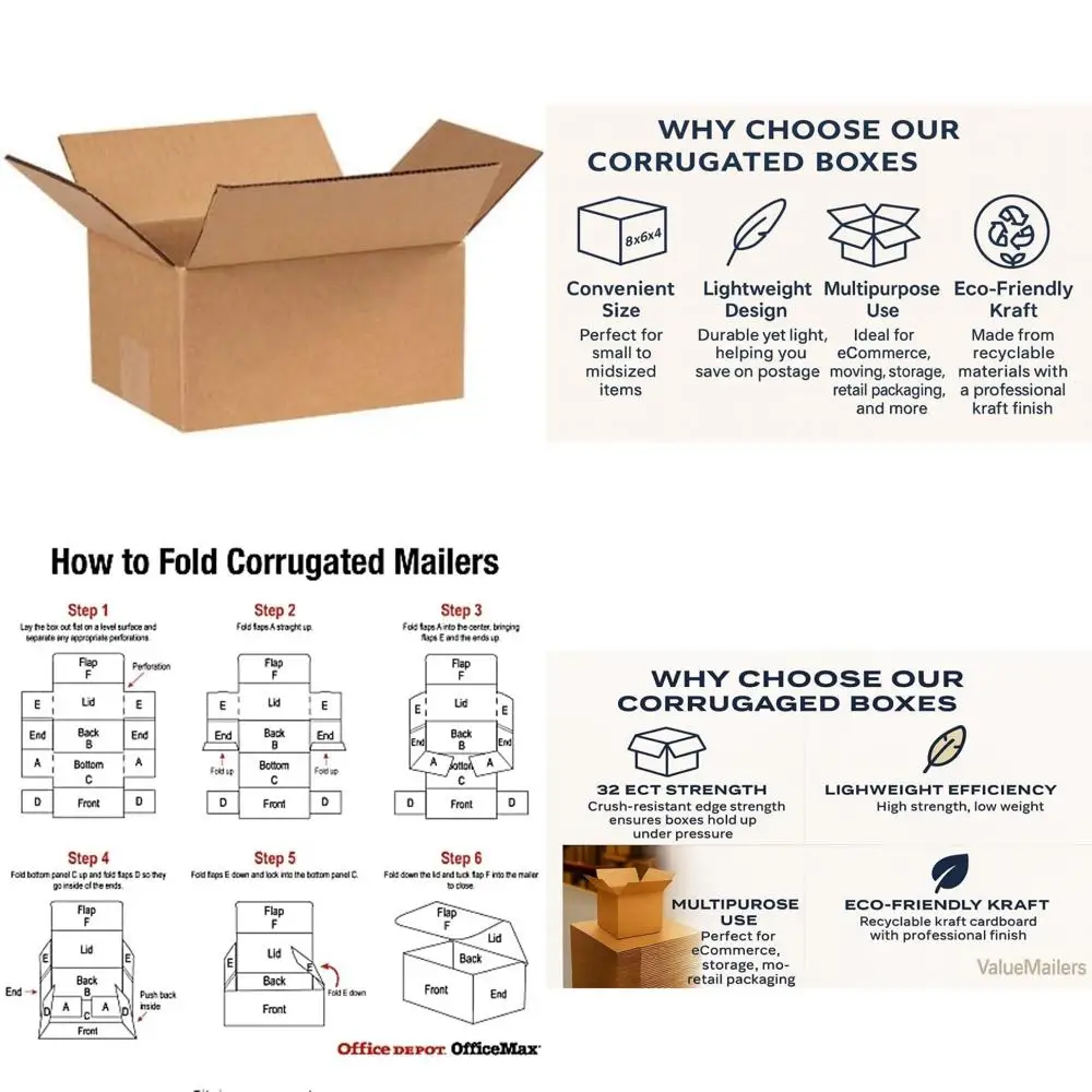 Strong Cardboard Corrugated Moving Boxes - 150 Pack 8x6x4 Inches, Ideal for Packing, Mailing, and Storage