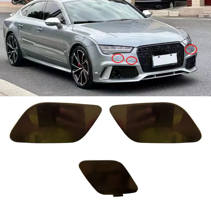 For Audi RS7 2012 2013 2014 2015 2016 2017 2018 Car Front Bumper Headlight Washer Towing Tow Hook Eye Cover Cap no paint