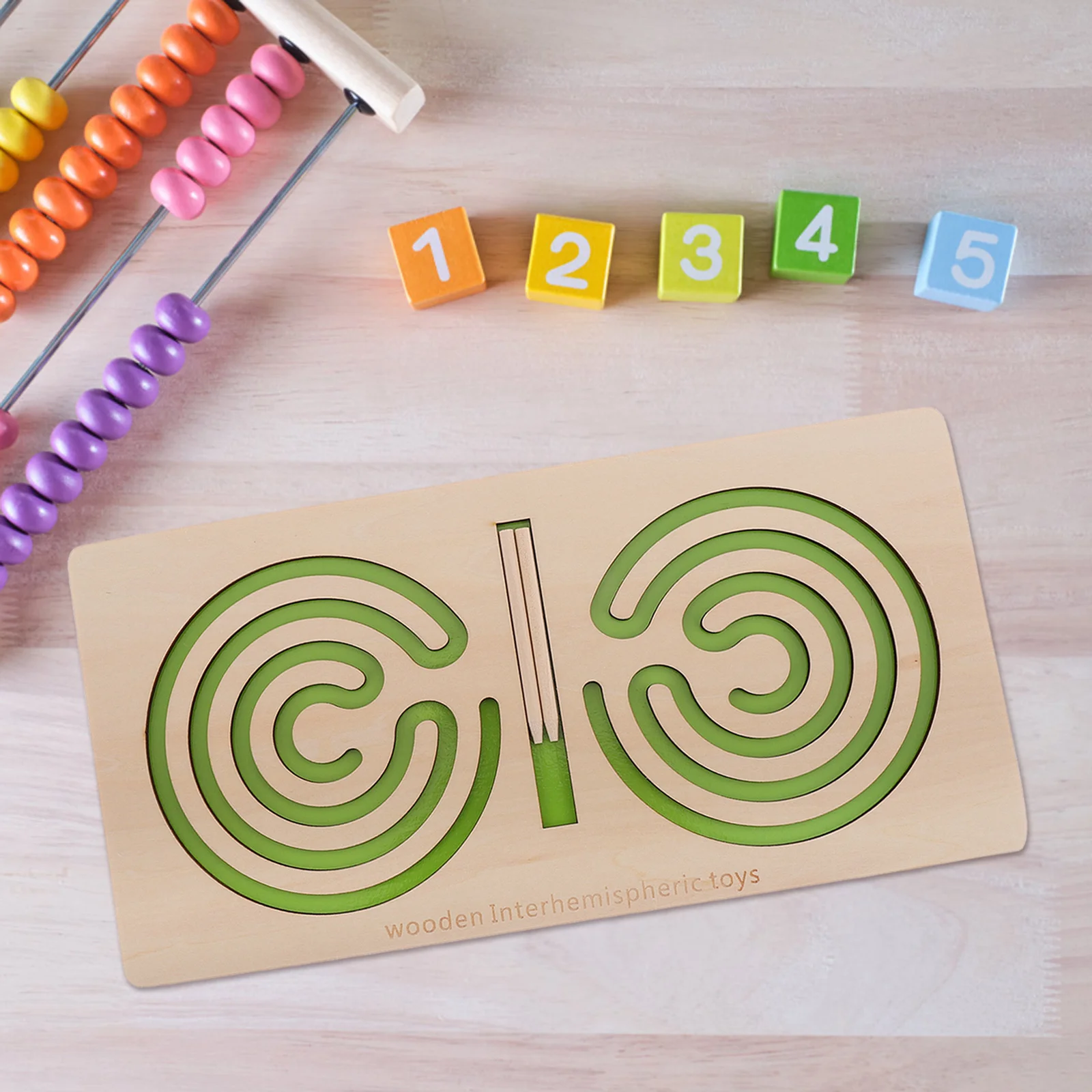 Pädagogisches hölzernes Labyrinthbrett für Kinder, geistige Stimulation, Puzzlespiel, Handheld-Gehirnentwicklung, Koordinationstraining