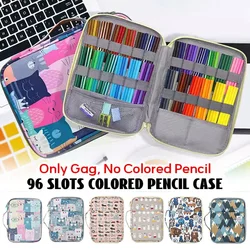 96 Slots Colored Pencil Storage Bag Art Student Stationery Organizer Portable Watercolor Pen Storage Bag School Supplies