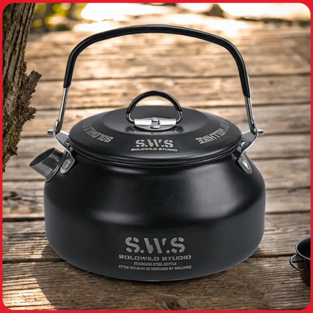 

Походный чайник 0,8 л с ручкой, сверхлегкий, для кофе, с защитой от скольжения, посуда для туризма, кухонные принадлежности