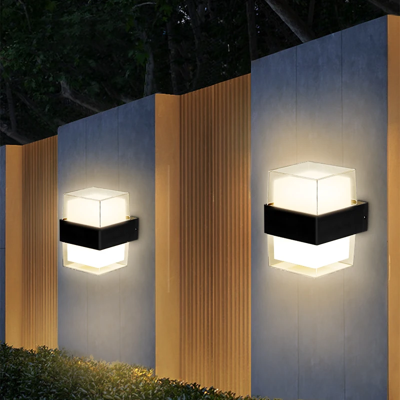 Modern Outdoor Lamps LED Garden Wall Lamp Home External Lighting Source Yard Corridor Wall Sconce Garden Street Facade Light Led