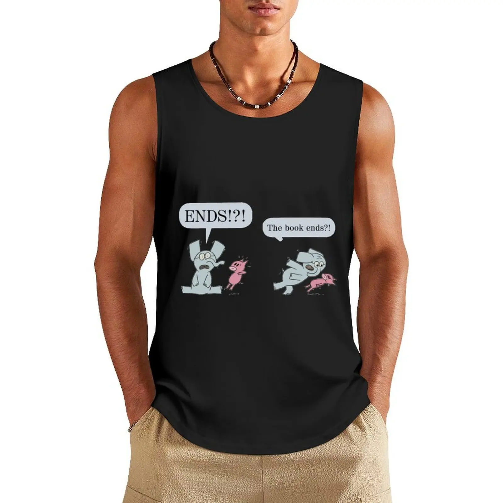 

Elephant and Piggie Classic Tank Top basketball clothing gym shirt man T-shirt male