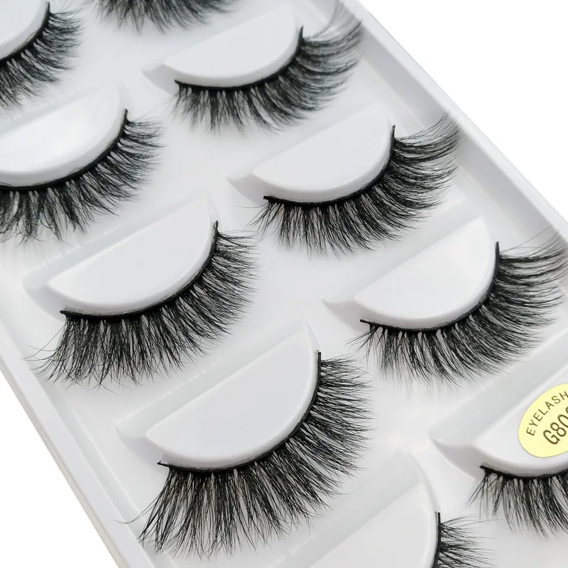 5 Pairs 3D Mink False Eyelashes H13, Soft Eyelash Extension Natural Eyelashes Makeup Lashes Wholesale G800, G806