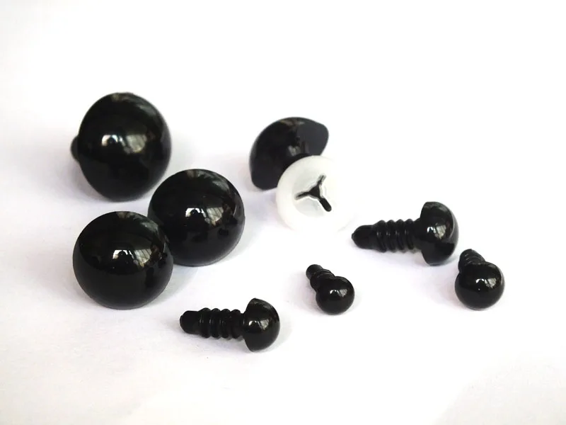 High-quality-30pcs Black Eyes/ Safety Eyes With White Washers Fit For Teddy Bear-5-18mm