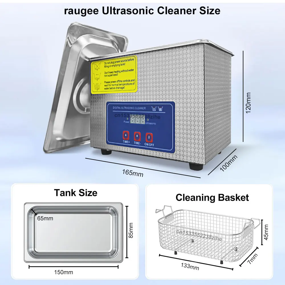 Ultrasonic Cleaner Glasses Ultrasonic Cleaner Cleaning Washing Machine Jewelry Cleaner 40KHz High Frequency Ultrasonic Bath 0.8L