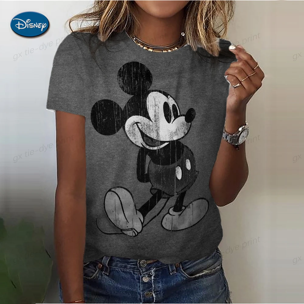 Minnie Mouse Bedrukt T-Shirt Dames Mode Basic Top Dames Hoge Kwaliteit T-Shirt Disney Korte Mouw T-Shirt Zomer Lightweig