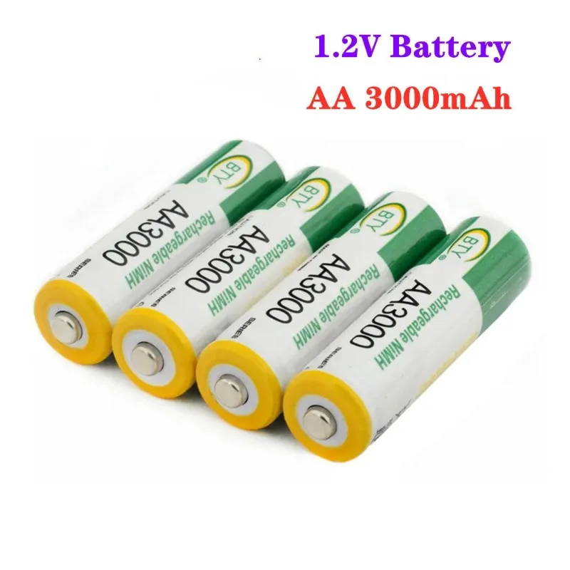Ricaricabile 1,2 V 3000mAh AA 2A Ni-MH ricarica batteria ricaricabile Ni-MH предварительно зарисованная игрушка для микрофона, фотокамеры