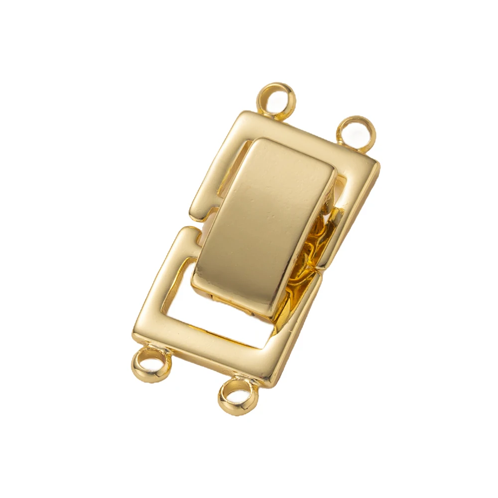 2 stuks 14K vergulde gelaagde sluiting 2 strengen ketting gelaagdheid sluiting ketting connectoren bar links schuifslot voor sieraden maken