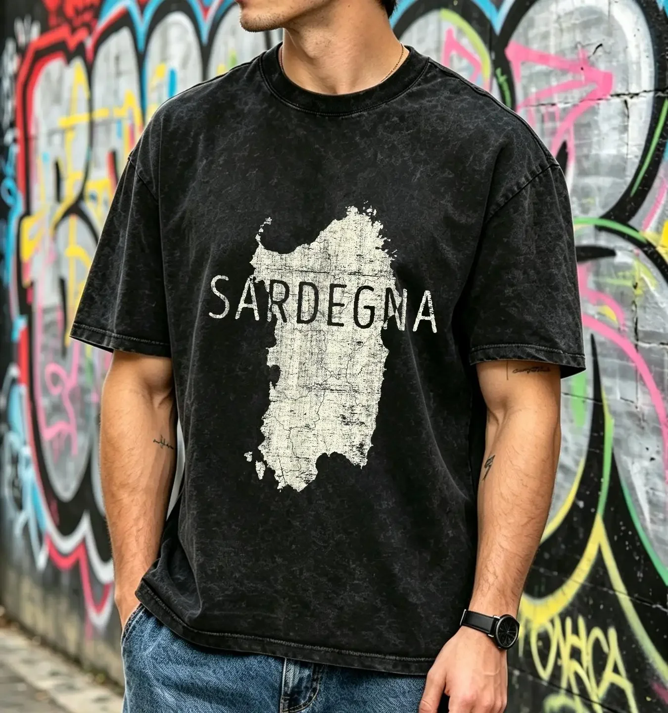 washed T Shirt Sardinian Map Word Art Sardegna Italy Souvenir SweaT 101261 long or short sleeves vintage Washed Slightly Unisex