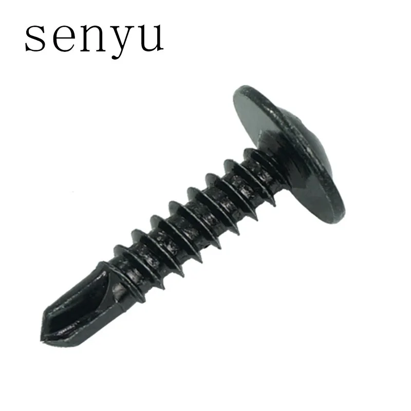 Black Screws Self Tapping Screws M4.2 Scerw Large Flat Head Drilling Tail Screw  Electric Drill Screw 100pcs/200pcs Set