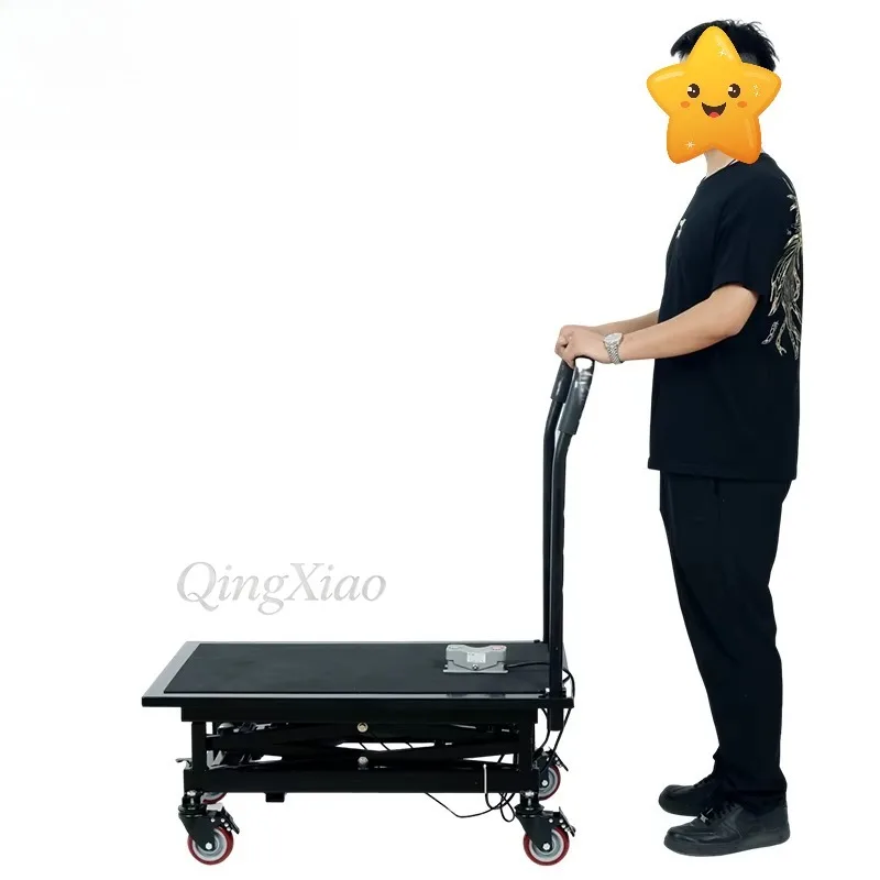 Portable Manual Lifting Horse Stool 90x55cm Platform 180KG Max Load 38 To 120cm Adjustable Lifting Range With Mobile Wheels