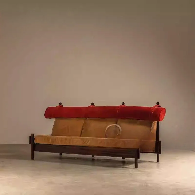 All solid wood furniture sofa, creative medieval chair B & B cafe fabric sofa