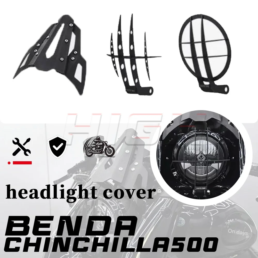 FOR Benda Chinchilla 500 Modified Retro Headlight Guard Grille Mesh Protector Cover Kit