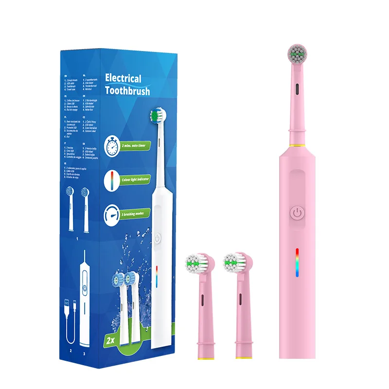 Rotating electric toothbrush 45 degrees small round head adult whitening and polishing to remove tooth stains and cavities