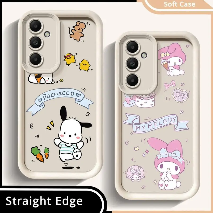 Sanrio Melody Pochacco Phone Case for Galaxy A12 A13 A14 4G 5G A13 A22 5G A23 4G 5G A24 4G A32 4G 5G A33 5G A34 5G Matte