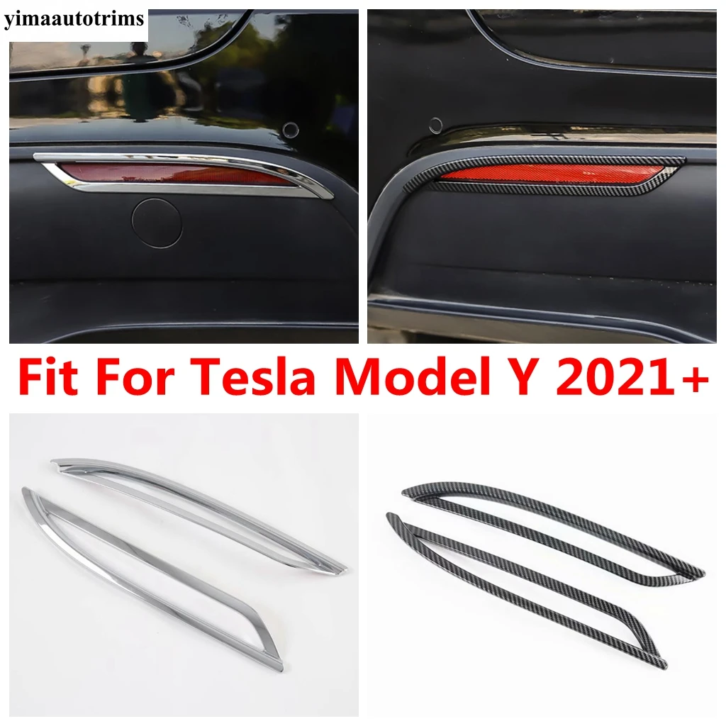 

Rear Tail Bumper Fog Light Lamp Eyelid Eyebrow Strip Decoration Cover Trim For Tesla Model Y 2021 2022 Car Accessories Exterior