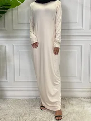 Muslim Middle East new fashion base solid color dress Dubai Turkey Arab elegant popular women's dress