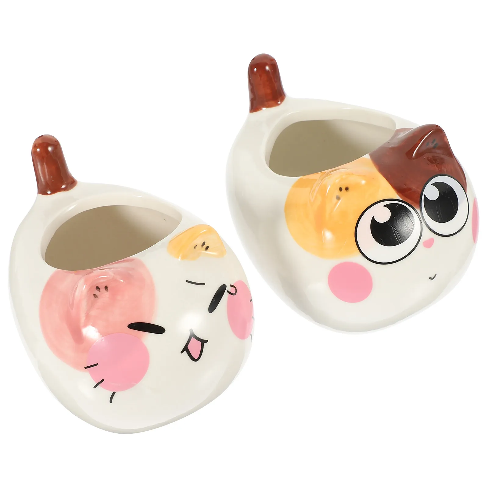 

2Pcs Ceramic Animal Flowerpot Adorable Succulent Plants Holder Decorative Garden Desktop Container Home Decoration