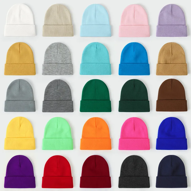Customized Printed Logo Solid Color Men's Warm Windproof Knitted Hat Women's Vintage Style Fashionable Classic Tidal Current Cap