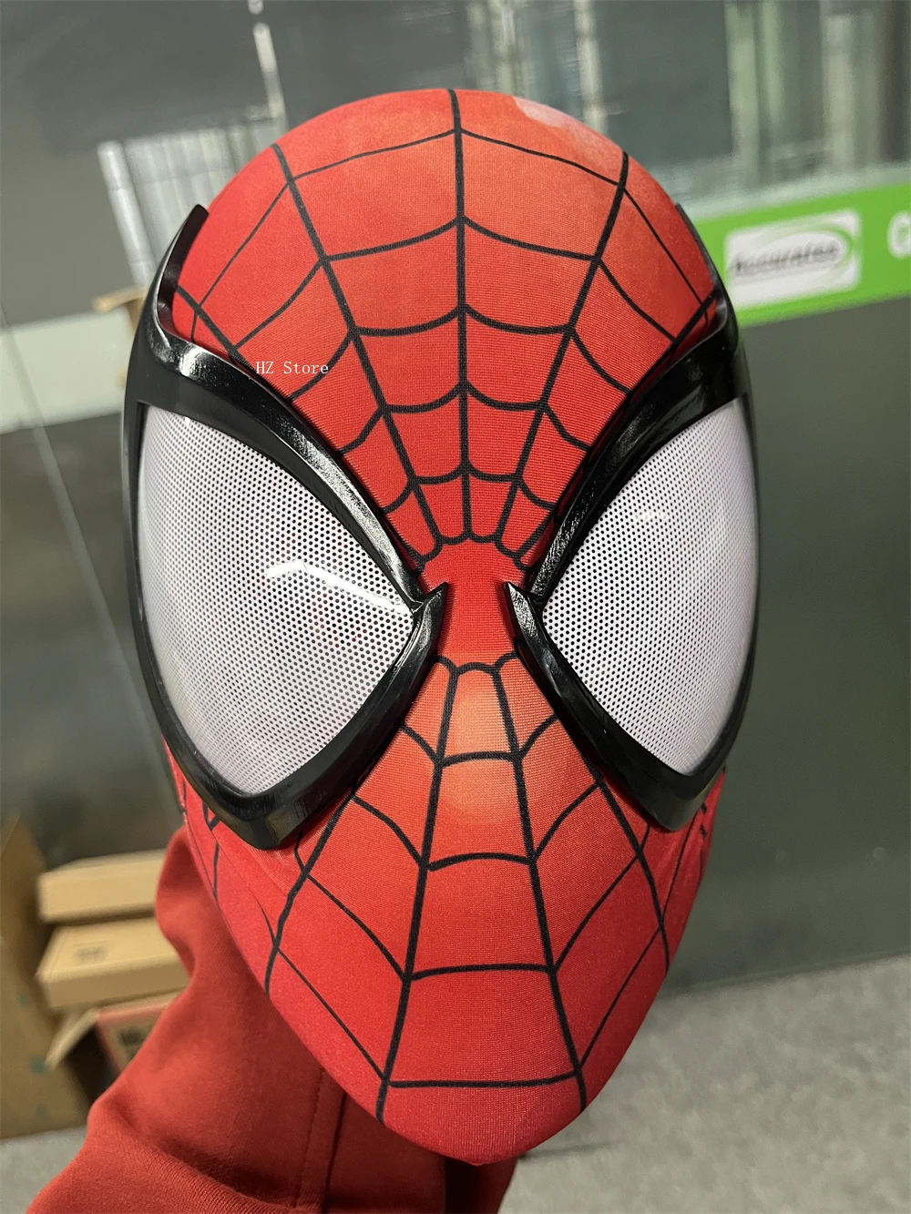特製アクリルケース　スパイダーマン マスク　1/1 コレクション スパイダーマン 1 マスク生地アクセサリー磁気取り外し可能な目