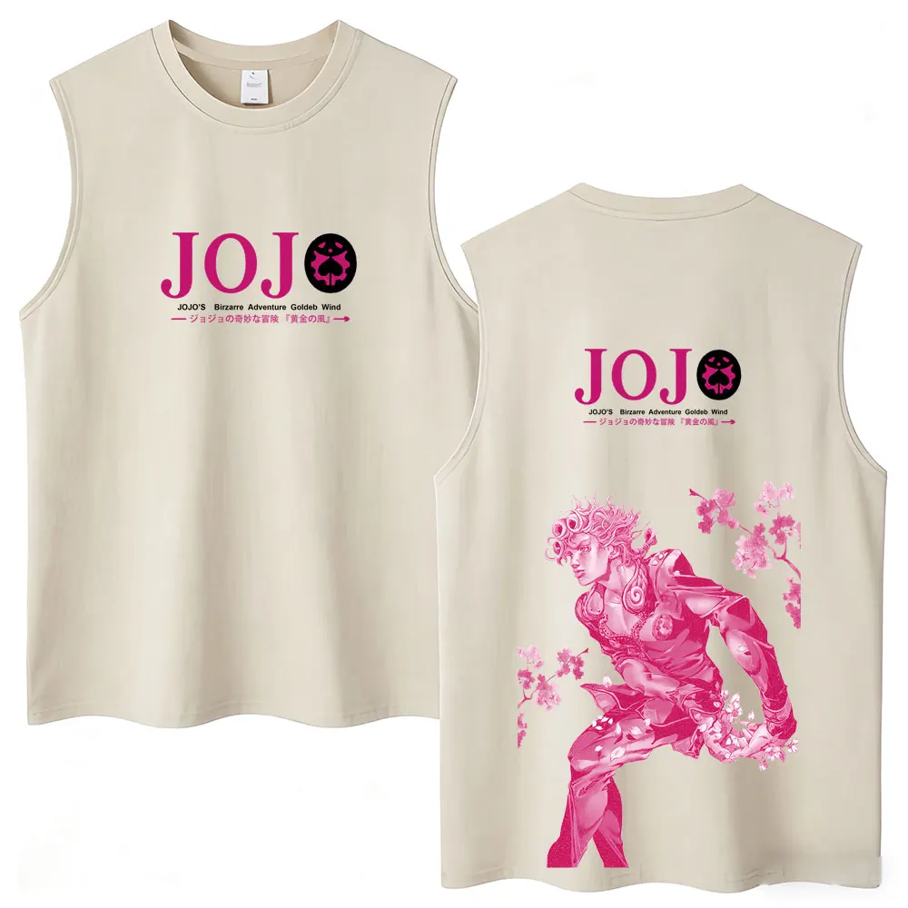 Anime JoJo Bizarre Adventure Stone Ocean Kujo Jolyne Washed Tank Tops Men Women Harajuku Vests Cotton Loose Sleeveless T-shirt view 5