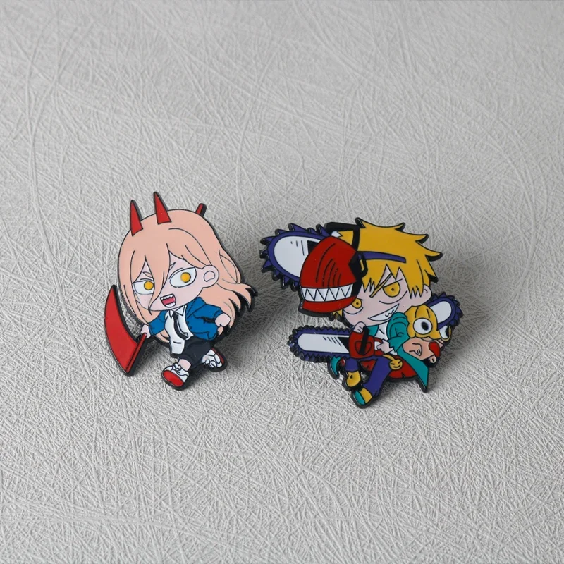 Chainsaw Man Enamel Pins, Pochita Makima Broches, Lapel Badges, Anime Fashion, Acessórios Jóias, Presente para Fãs e Amigos
