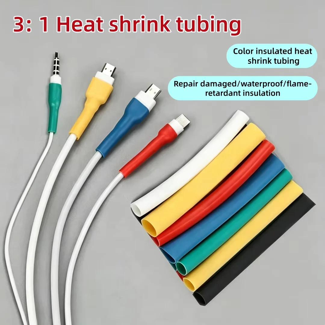 400PCS heat shrink tubing kit, 3:1 shrinkage ratio, marine grade industrial heat shrink tubing, long insulated wire shrink wrap tubing - black