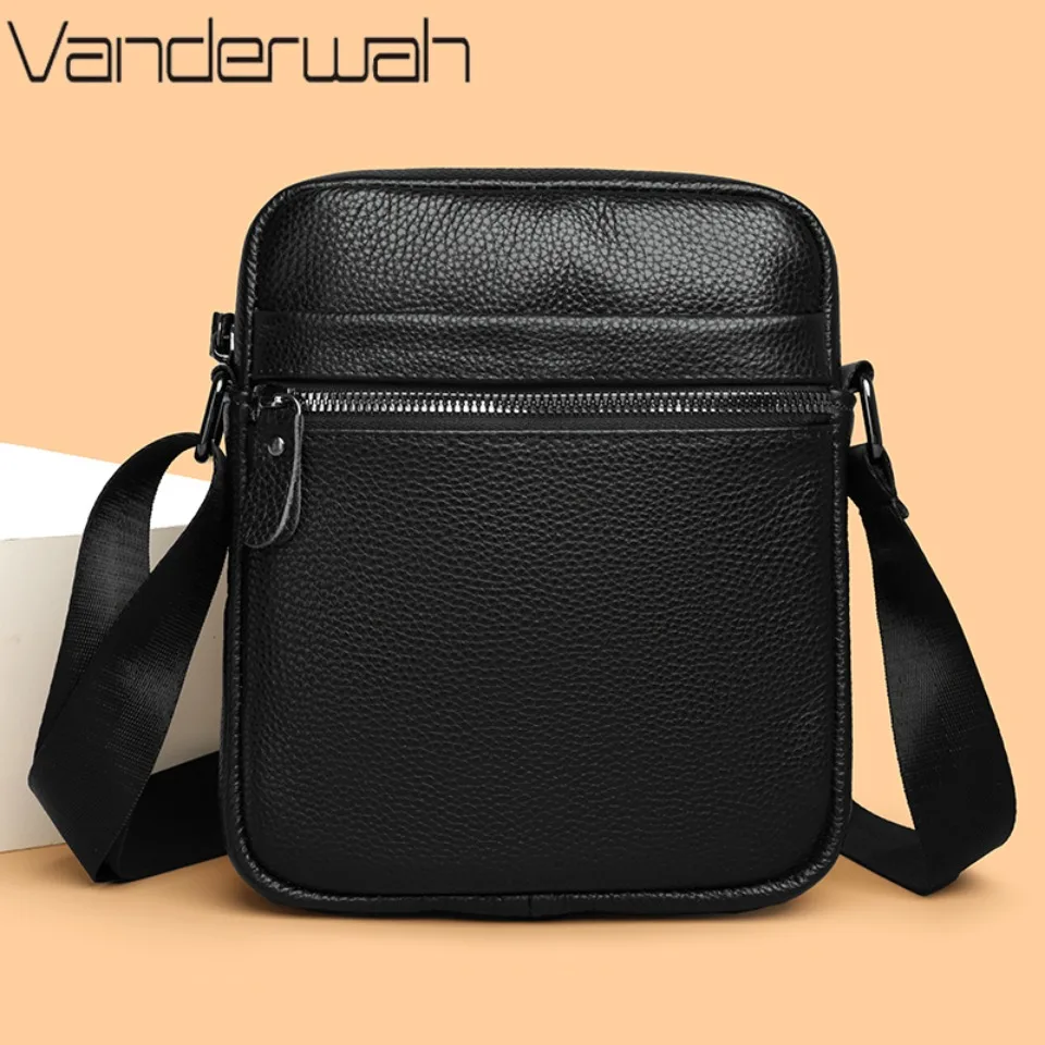 

100% Genuine Leather Messenger Bags Zipper Pocket Retro Business Women Fashion Style Female Shoulder Bags Luxury Crossbody Sac