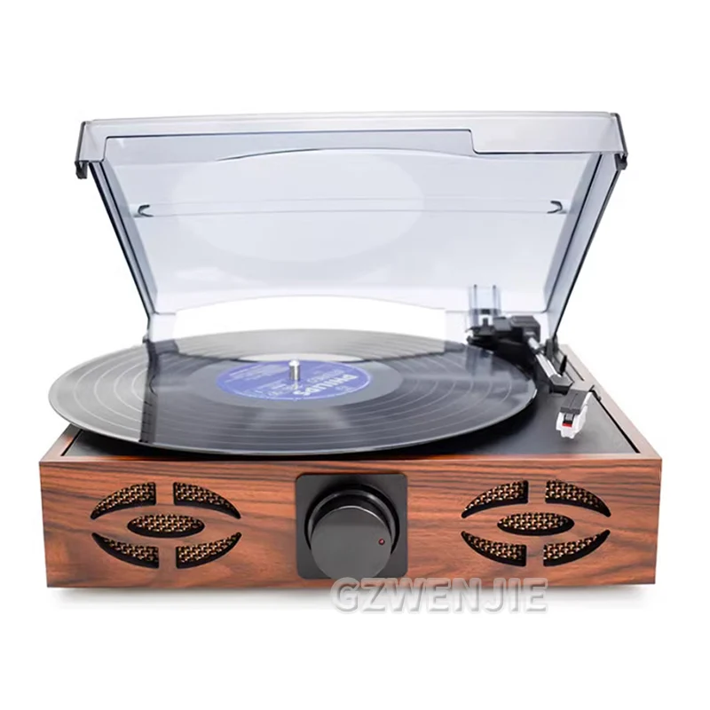 Retro Vinyl Record Player / Dustproof Cover Classic Nostalgic Style Record Player 33/45/78RPM Turntables Gramophone Phonograph