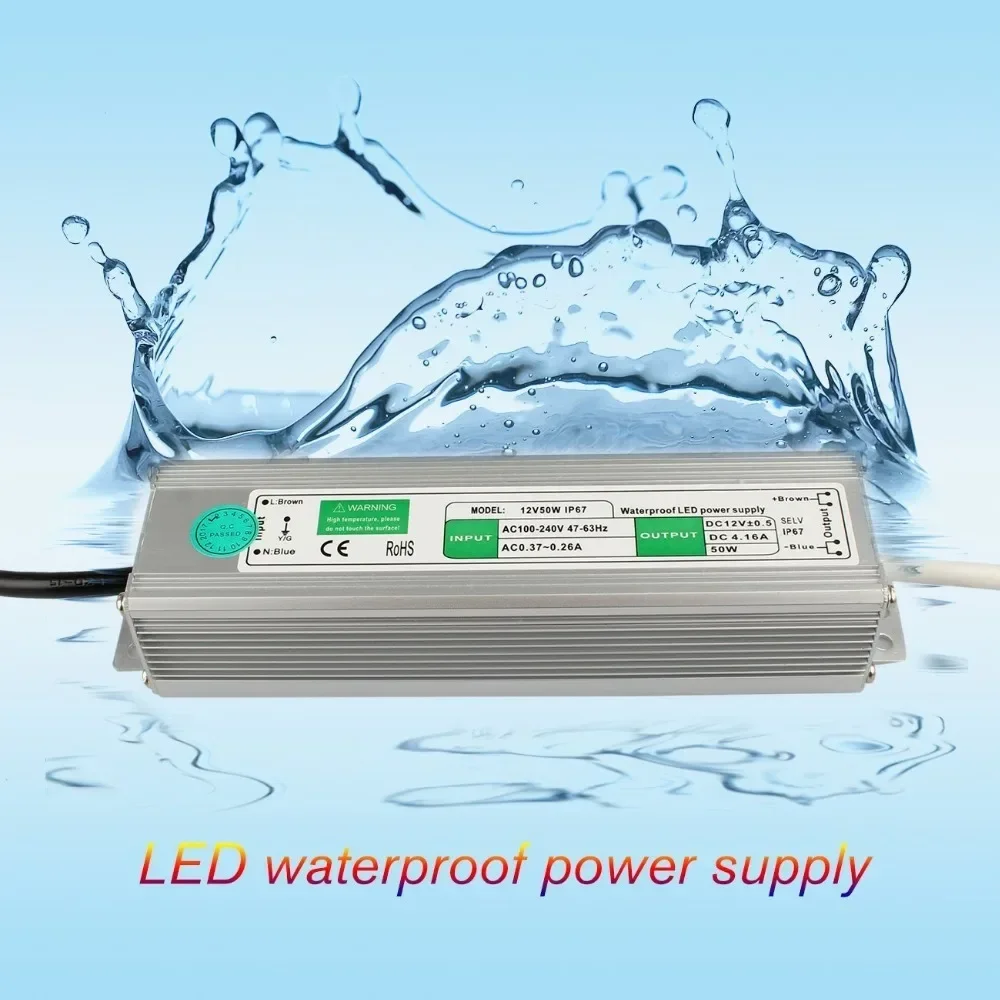 NEW IP67 Waterproof LED Driver AC110V 220V To DC12V/24V 10W 20W 30W 50W 60W 100W 150W For Outdoor Use LED Power Adapter Supply