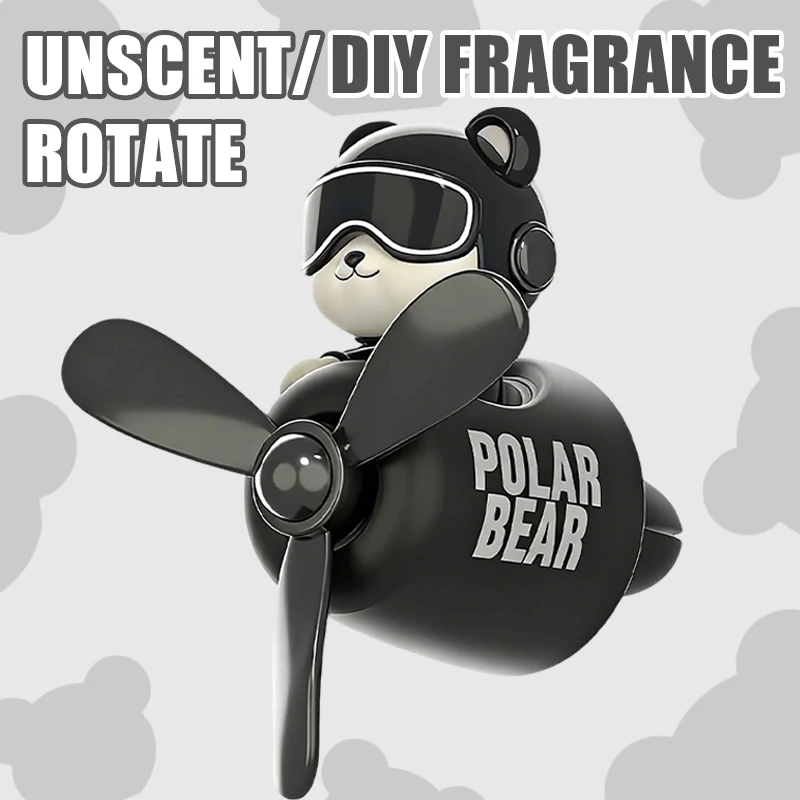 

Unscented No perfume DIY fragrance diffuser car ornaments vent air freshener bear pilot rotate plane decorations accessories men
