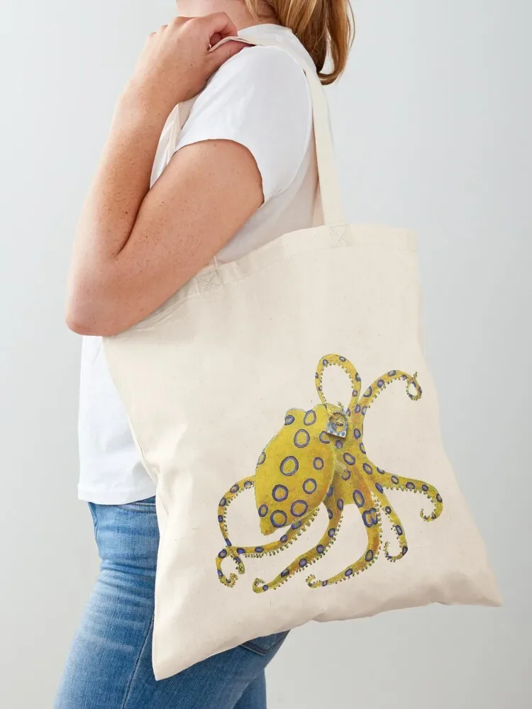 I Spy With My Little Eye, Blue Ringed Octopus, oil on canvas Tote Bag canvas shopping bag Women's bag