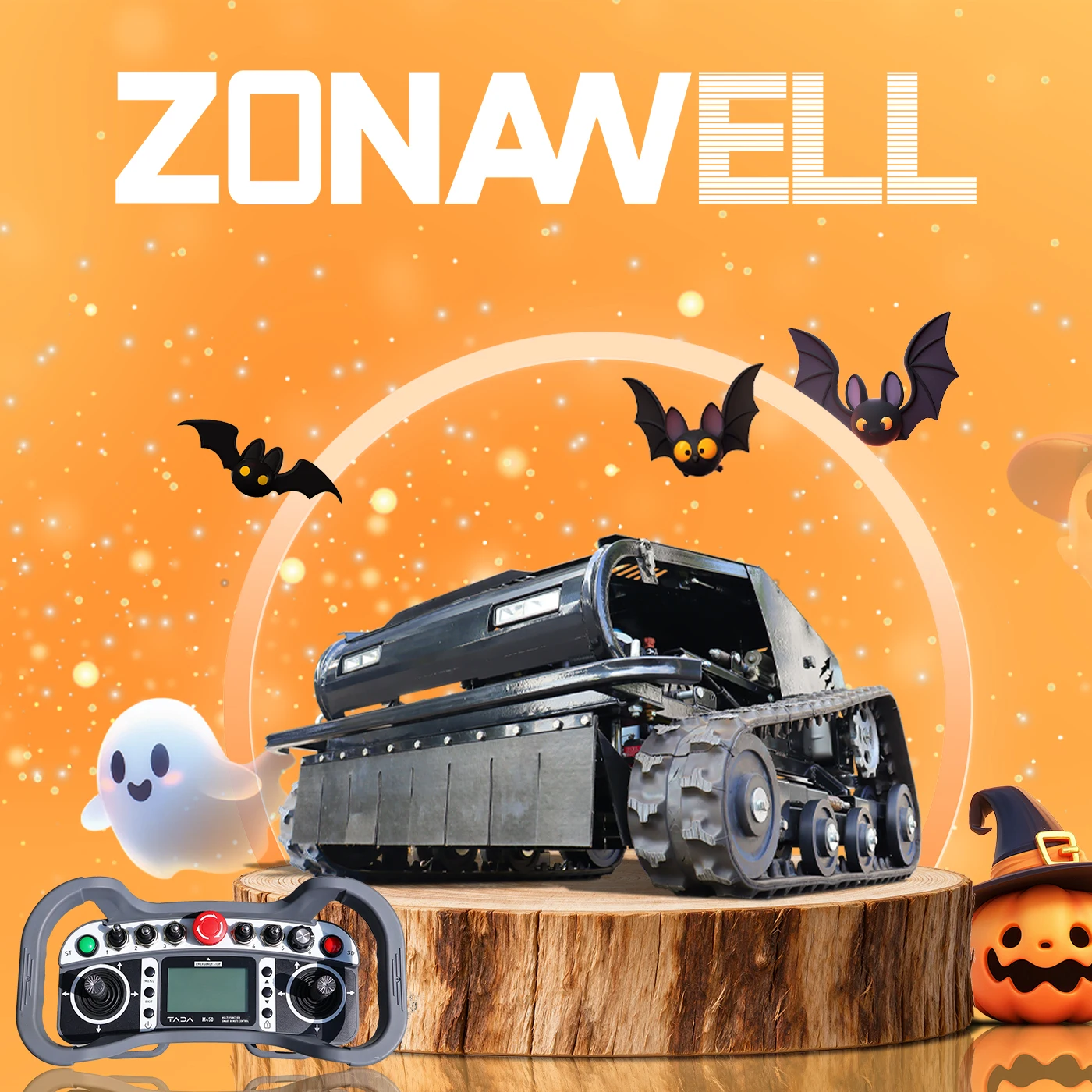 New Halloween Products Extended range hybrid remote control lawn mower Twin-cylinder engine 800MM Customized deposit