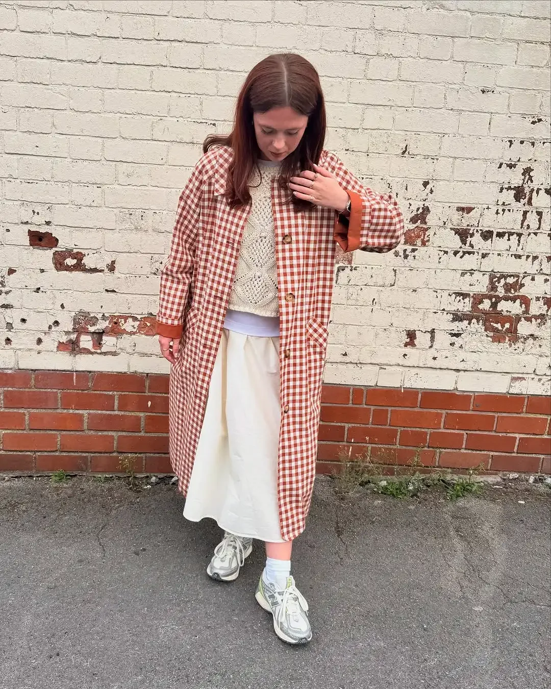 

Women Plaid Long Windbreaker Fashion Chic Lapel Single Breasted Pocket Loose Jackets Lady New Daily Commuting Street Outerwear