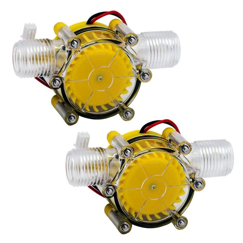 2 Pcs 10W Water Flow Pump Mini Hydro Generator Turbine Flow Hydraulic Conversion, 12V & 80V