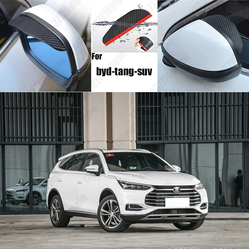 

For byd-tang-suv 2PCS Car Rearview Mirror Rain Eyebrow Visor Carbon Fiber Car Rearview Side Snow Sun Visor Rain Cover