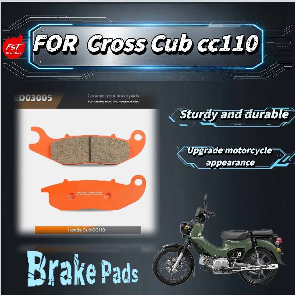 For Cross Cub CC110 Ceramic Super Alloy Front Brake Pads Silent Formula Soft Friction Prevent Brake Disc Scratches