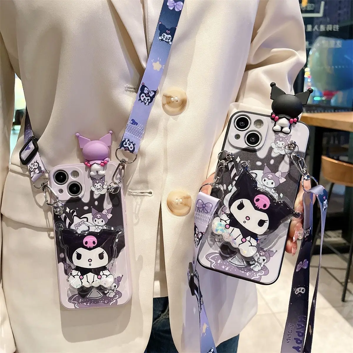 

IPhone 14 15 13 12 Max X XR Plus Pro SE 8 Sanrio Kuromi Apple Phone Case Girl Silicone Soft Cute Support Anime Accessories