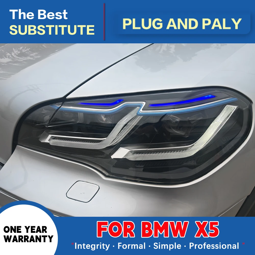 

1Pairs 12V Led Car Lights For BMW X5 E70 2008-2013 HID Headlamp Assembly Upgraded DRL Turn Signal High Low Beam Angel Eye Lamps