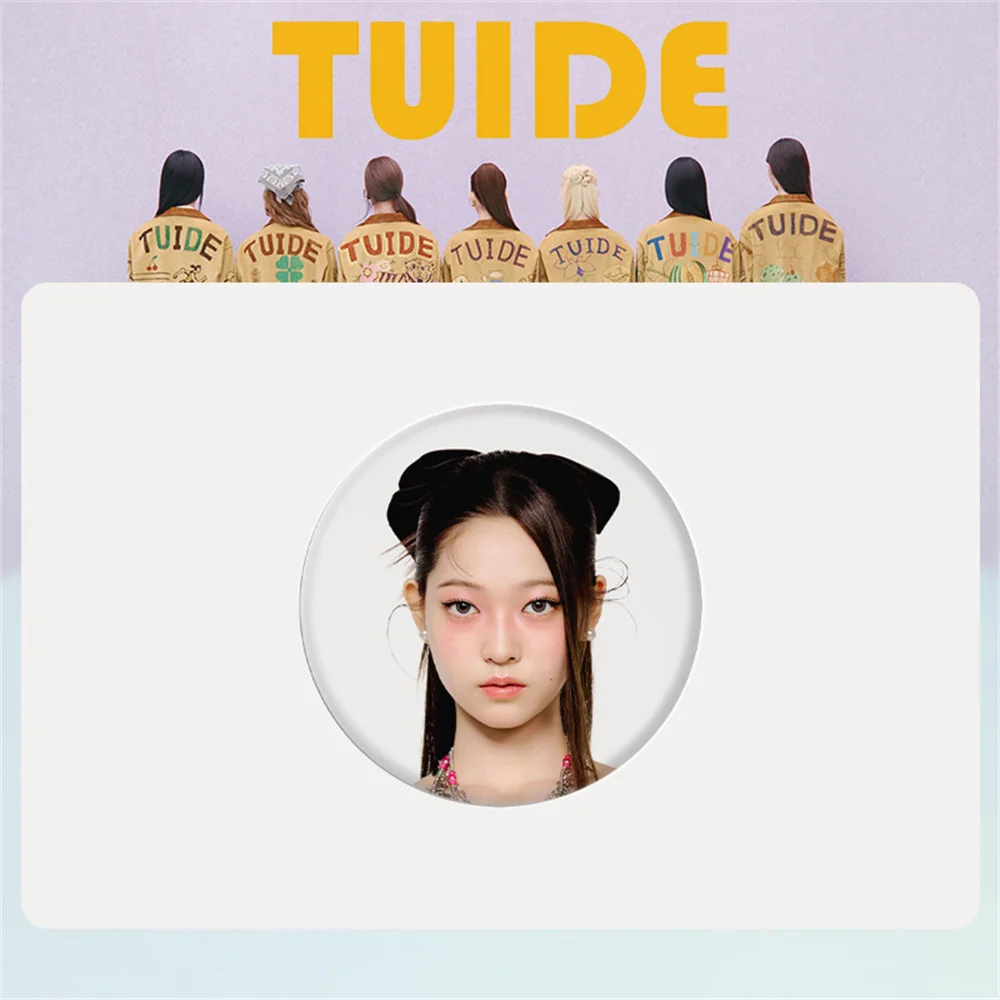 New Girls Group TUIDE HD Round Badge ELENA JIA SAKI SEAH SEOHEE YIHANI SEOYEON Acrylic Keychain Fans Bag Brooch Pins Decor