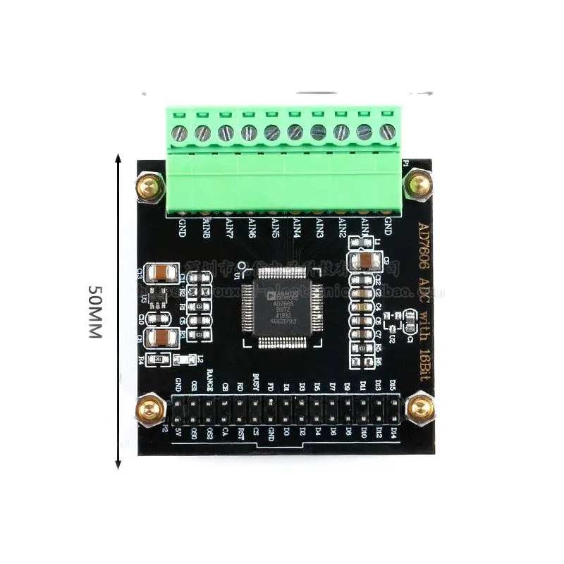 Módulo de conversión analógica a digital AD7606, adquisición de datos AD multicanal, ADC de 16 bits, frecuencia de muestreo de 8 canales, 200KHz