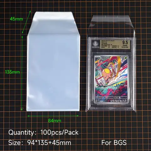 100 st korthylsor Graderade korthylsor Återförslutningsbara hylsor för PSA BGS-kortplattor Pro Collector Baseboll Fotboll Gaming Sport 10 best sales PSA-kortfodral - №10