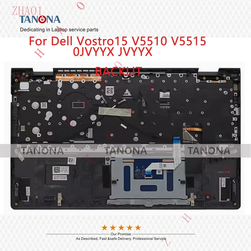Z  New 0JVYYX For Dell Vostro15 V5510 V5515 Palmrest Cover + US Keyboard + Touchpad