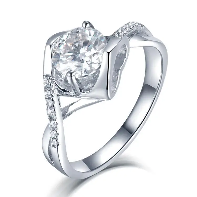 

High Quality Moissanite Jewelry Ring Sterling Silver Moissanite Diamond Ring for Ladies