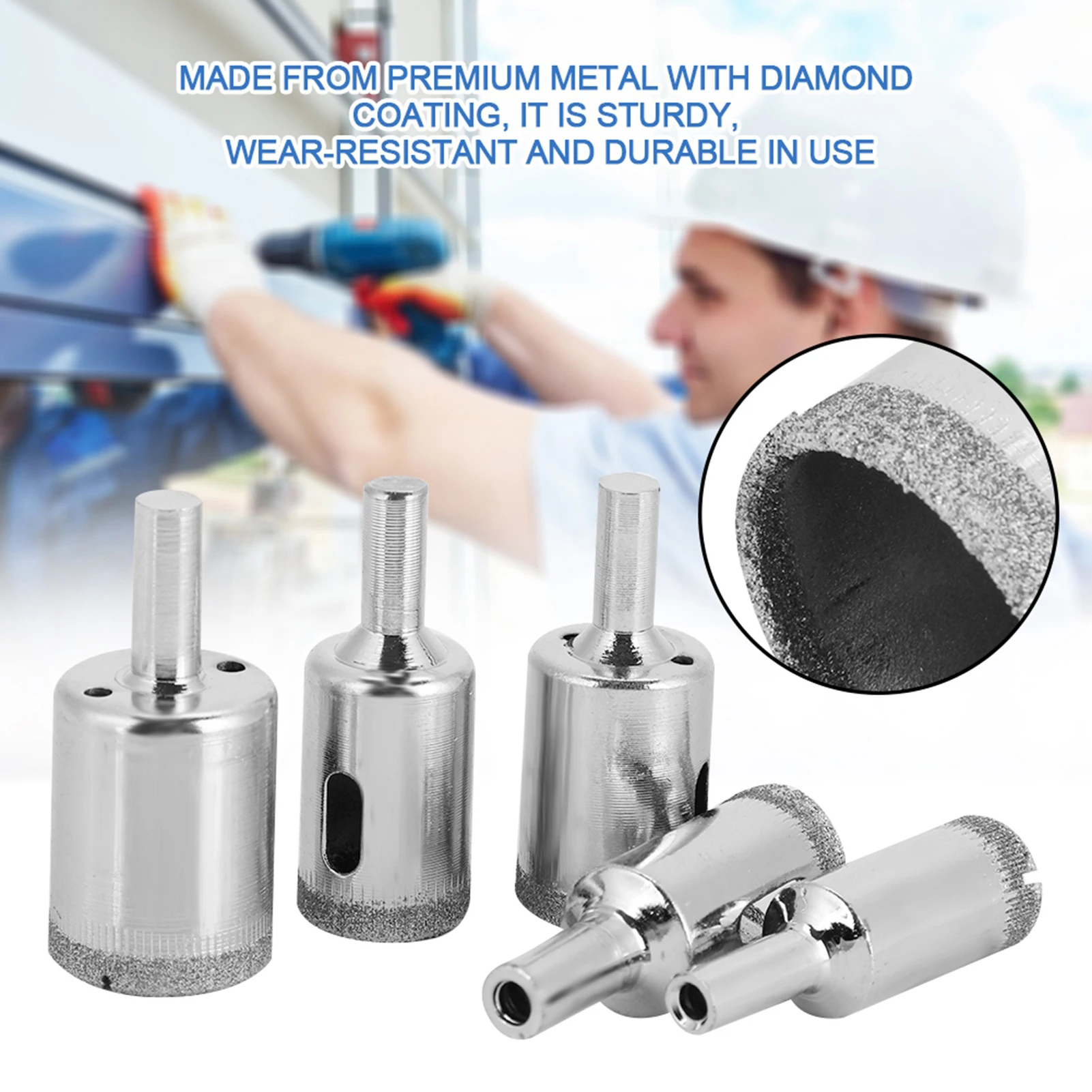 /Set  Coated  Drill Bit 6~50mm Hole Saw for Tile Ceramic Glass Porcelain Marble  Drill Bit Glass Drill Bit