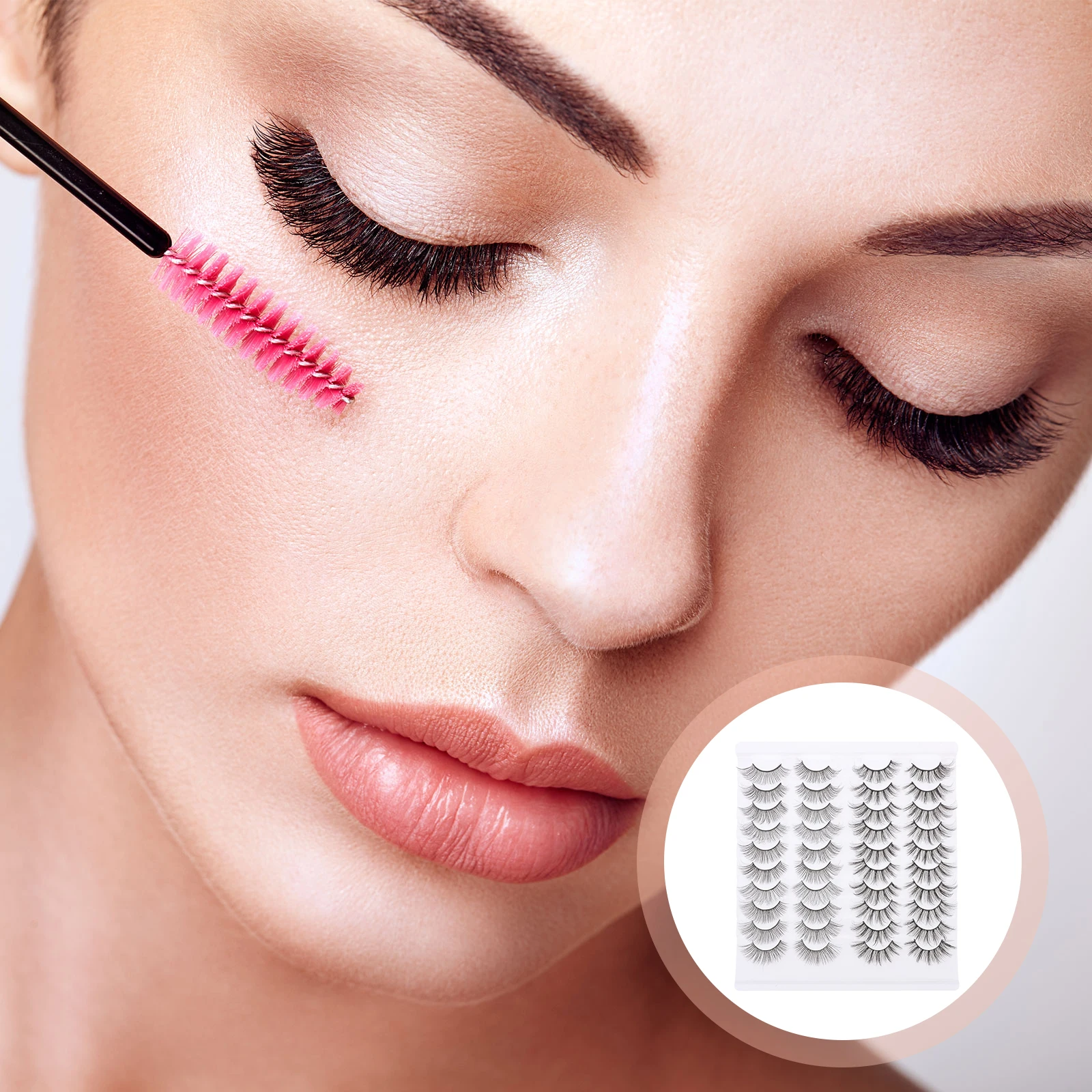 

20 Pairs False Eyelashes Natural Realistic Women Daily Use Durable High Quality 3D Effect Fashionable Comfortable Texture Beauty