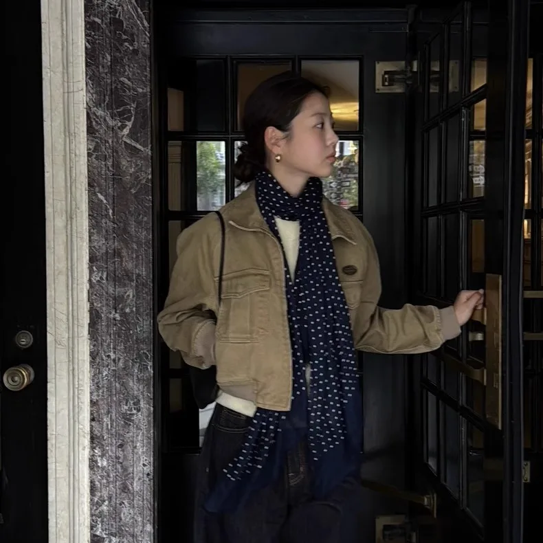 TheBarnet المرأة irt محبوك ort Sve رسالة التطريز بدوره إلى أسفل طوق بسيط Sle الخريف الشتاء Faion الأعلى #5