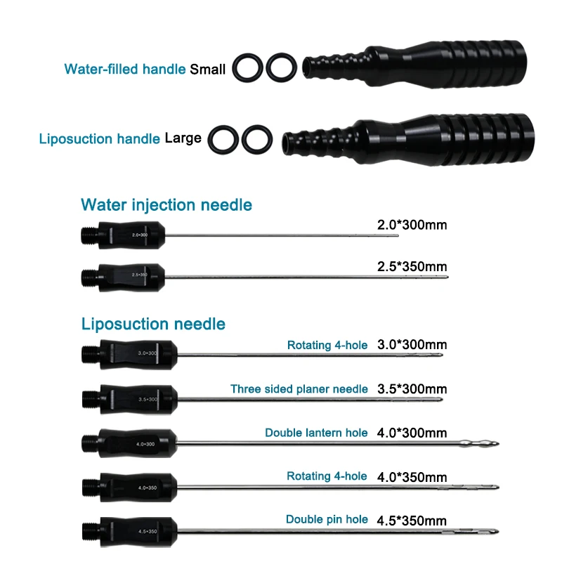 

Liposuction Cannula Stainless Steel Fat Aspiration Tool and Handle Water Injection Cannula Fat Transfer Liposuction Tools